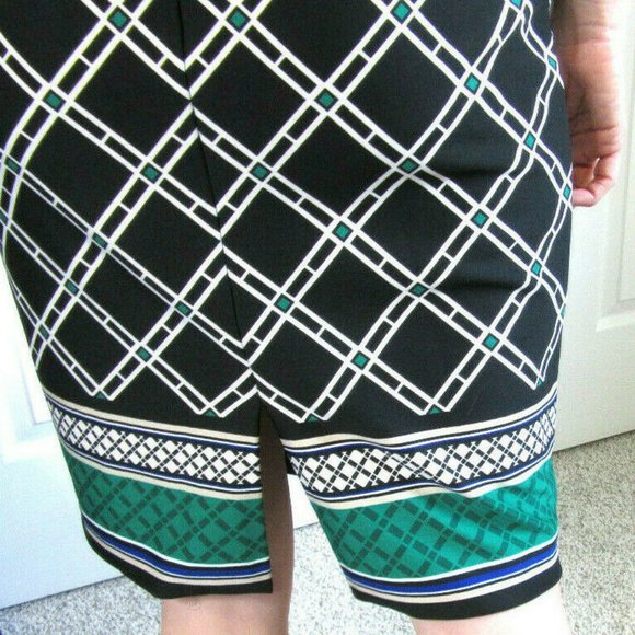Black White Diamond Sheath Dress, Office, Party, Date, Church, WHBM Women Size 0 - Picture 7 of 9